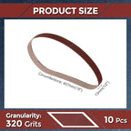 10 Pcs Sanding Belts 1/2 x 18 Inch 320 Grit Aluminum Oxide Abrasive Sandpaper for Belt Sander Metal Grinding Wood Working Weld Rust Removal