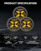 ANGELSWORD 4-1/2 Inch Circular Saw Blade,7/8" Arbor 40T, Used on Angle Grinder for Ripping, Cross Wood Cutting, 3 Pack, with 3/8"&5/8" Bushing