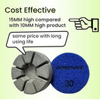 Diamond Floor Polishing Pucks, 15mm Long Using Life Hook and Loop Polishing Pad for Terrazzo, Marble, Granite, Concrete Floor, 3 Inch Resin Bond Disc, 30#, 3PCS