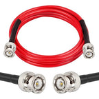 6FT RG58 50 ohm BNC Male to Male Coax Cable - Low Loss Extension Coaxial Cable with BNC Adapter Connector for Antennas, RF Radios, Modems, Oscilloscopes, Spectrum, etc (Red)