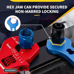 3AN-20AN AN Fitting Wrench AN Fitting Tool for AN Hose Fitting Assembly Adjustable Lightweight Aluminum Red With 6AN-AN8 Double-ended AN Wrench Blue