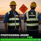 BeautyWill Custom Logo 10/20 Pack Safety Vest Class2 High Visibility Vest with Pockets Breathable Construction Vest Bulk