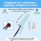 25 Pack Waterproof Direct Bury Wire Cable Splice Kit 22AWG-10AWG,Outdoor Seal Electrical Nuts Caps Cable Terminal Connector for Landscape Light, Irrigation Valves, Wet Location Installation