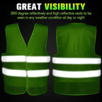 Mepase Reflective Safety Vests High Visibility Mesh Security Vest Work Vest with Silver Strip for Men Women Construction