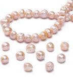 Natural Pearl Beads Potato 10-11mm Pink Freshwater Cultured Loose Gemstone Beads for DIY Jewelry Making 13.8''/Strand HQ