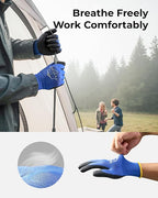 OKIAAS Work Gloves for Men，Ultra Thin and Lightweight Working Gloves with Grip, Bulk Case of 60 Pairs Construction Gloves with Polyurethane Coating, Safety Gloves for Light Duty Work (Black, Large)