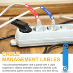 PATIKIL Cable Tags Flexible Cable Management Labels Cord Identification Tags, Wire Cord Markers for USB Computer Phone Charger Power - 20Pcs (Blue)
