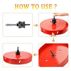 Hole Saw Heavy Duty bit Hex Shank,Hole Saw HSS with Arbor Bi-Metal & Heavy Duty Hole Saw Cutter for Wood Corn Hole Boards Plastic Drywall (φ165)