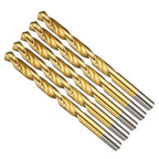 Drill Bit, 11/32" Cutting Diameter (8.731mm), 4241 HSS TiN Coated 118° Cutting Angle Versatile Jobber Bits - (Applications: for Drilling Plastic Wood Soft Thin Metal), 5-Pieces