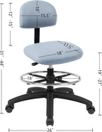 Chair Master FSS Series Square seat (19"-27") seat Height Chair. Vinyl-for Office, Garage, Desk, Shop, Computer, Doctor, Medical, Easy to Clean! 18" Footring (Gray, Mid Stool, Self Braking Casters)