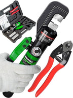AMZCNC 1/8” Wire Rope Crimping Tool Hydraulic Hand Crimper Tool for Stainless Steel Cable Railing Fittings for 1/8" 3/16" Cable –Wire Swaging Tool 8 Ton and Stainless Steel Cable Cutter