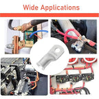 25Pcs 4/0 AWG 5/16"(M8) Stud Tinned Copper Ring Terminals Battery Cable Ends Wire Lugs 4/0 Gauge Battery Cable Lugs Heavy Duty Cable Lugs Bare Copper Eyelets Tubular Ring Terminal Connectors