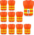 Safety Vest, Reflective High Visibility Construction Vest for Men, Work, Cycling, Runner, Surveyor, Volunteer, Road