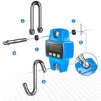 RoMech 660lb Digital Hanging Scale with Cast Aluminum Case, Handheld 300Kg Mini Crane Scale with Hooks for Farm Hunting Fishing Outdoor (Blue)