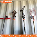 MUTUACTOR Magnetic Broom Holder,Non-Slip Garage Storage Hooks Heavy Duty,Strong Metal Hooks Magnetic Tools Holder for Snow Shovels Garage Racks Garden Hoes in Garden Warehouse(2Pack,Orange)