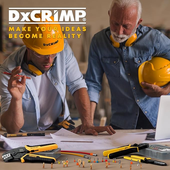 Crimping Tool For Ferrule Electrical Connectors - Ratcheting Wire Crimper for 24-8 AWG - Crimping Pliers - Wire Crimp Tool - Ferrule Crimper Plier - Crimping Tool set with Wire Strippers