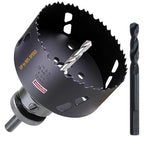 4-3/4 Inch Deep HSS Bi Metal Hole Saw Cutter with Arbor Heavy Duty Hole Saw Bit Cutting Depth 2.1” for Metal Thick Wood PVC Drywall Aluminum Big Slot New Sharp Teeth