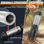Hoxida Camping Lanterns Flashlight Rechargeable High Lumens- 2000 Meters Long Beam Super Bright LED Flashlight, Waterproof Camping Tent Lights 5 Modes, Zoomable Handheld Flashlight Lantern 4pcs