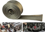 Heat Shield Sleeve Fuel Line Heat Shield Auto Hose Spark Plug Wire Cover Protectors Boots Roll 2500 Degree for Car&Auto Wire Loom Brake Cable (3/4" IDX10FT, Titanium)