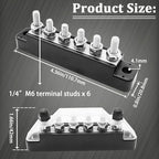 150A 12V-48V Bus Bar Marine Power Distribution Block with Cover with 6 x 1/4”Post,Battery Bus Bar (Pair,Red & Black),Automotive Busbars 12 Volt for Car Boat Solar Wiring