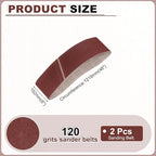 HARFINGTON 6 x 48 Inch Sanding Belts, 2 Pcs 120 Grits Aluminum Oxide Abrasive Belt Sander File Belt for Woodworking, Metal Polishing, Knife Sharpener