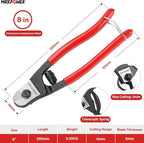 MAXPOWER Wire Cutter, 8-Inch Wire Rope Cutters for Steel Wire, Wire Seals, Aircraft Bicycle Cable, Cable Cutter Cuts Up to ¹³/₆₄"(5mm)