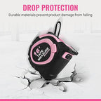 WORKPRO 16-FT Tape Measure with Fractions, 3 Brakes Retractable Measuring Tape, Compact Measurement Tape with Magnetic Hook, Nylon Coating Blade Accuracy 1/32”, Pink