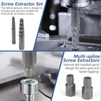MABLEVI 55-Piece Screw Extractor Set, Broken Bolt extractors & Multi-Spline Extractors, and Drill Bits for Removing Stripped Screws, Studs, Fittings, Lugs Extraction