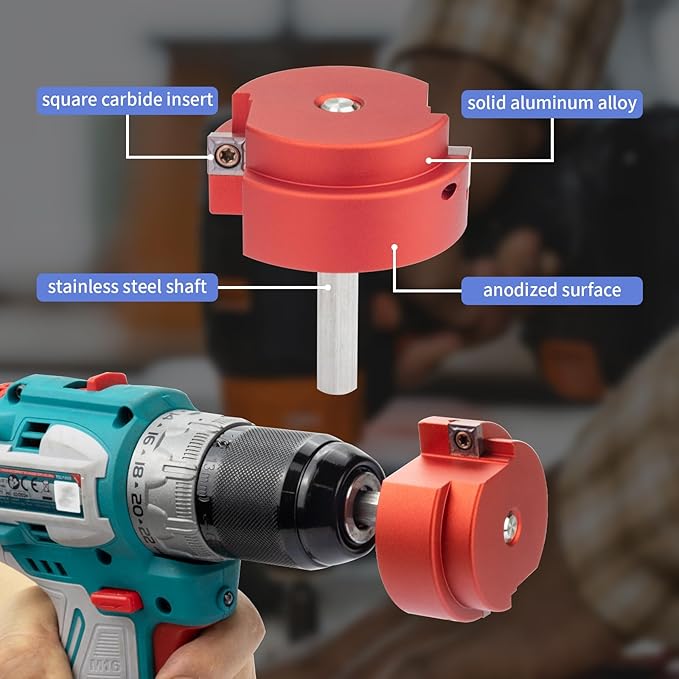 2 Wings PVC Pipe Reamer, Plastic PVC Pipe Fitting Saver Kit Fit into Standard 1/2" Drills 0.75inch Head Socket Saver Tool