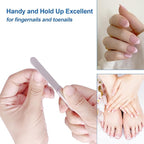 Metal Nail File with Case, 2 Pack Nail Files for Natural Nails, Fingernail Files Diamond Round Tip Stainless Steel Double Sided Fine Grit Sapphire Filer with Sheath Leather Cases Travel Silver Brown