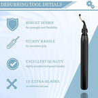 Deburring Tool with 12 High Speed Steel Blades, Deburring Tool 3D Printing, Deburring Tool for Metal, Resin, Copper, Plastic, PVC Pipes, 3D Printed Edges (1 Black Handle)