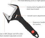 Amazon Basics Plumbing Adjustable Wrench with Soft Grip, Wide Mouth, 6.34 x 2.83 x 0.59 inches (LxWxH)
