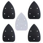 5 Pack Mouse Detail Sanding Interface Pads 5 Holes, Hook and Loop Mouse Sander Triangle Sanding Pads, Foam Pads for Detail Sander 140mm*100mm