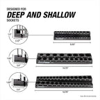 OEMTOOLS 22487 3 Piece Metric Magnetic Socket Organizers for Toolboxes, Socket Holder, Black Tool Box Organizer