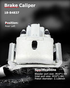 cciyu Rear Left Brake Caliper Assembly w/Bracket 18-B4837 For Chrysler For Aspen,For Dodge For Durango/For Ram 1500,For Ram For 1500/For 1500 Classic