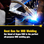 PrimeWeld 75% Argon 25% CO2 Bottle 125CF | DOT 3AA | USA CGA 580 Valve | Best Gas Blend for MIG Welding | Cylinders Full & Ready to Use