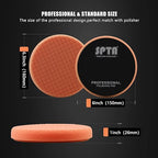 Buffing Sponge Pads, SPTA 5Pcs 6.5 Inch Face for 6 Inch 150mm Backing Plate Compound, Cutting Polishing Pad Kit for Car Buffer Polisher Compounding, Polishing and Waxing -SQMIX65
