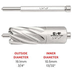 S&F STEAD & FAST Annular Cutter, 3/4" Cutting Diameter x 1" Depth of Cut for Magnetic Drill Press, Drill Bit Cutter, Mag Drill Bits with Pilot Pin