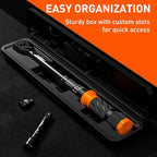 HORUSDY 1/2-Inch Drive Click Torque Wrench Set – 10–170 ft-lb / 13.6–230.5 Nm, ±3% Precision, Dual Scale, 72-Tooth Reversible Head with 5" Extension & Adapter for Car, Tire, and Motorcycle Use
