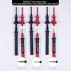 Test Hooks Clips, Multimeter Test Lead Kit Mini Test Hook Clip for 2mm Plug Test Probe Electronic Testing IC Grabber