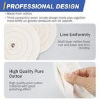 SCOTTCHEN 6inch Buffing Polishing Wheels 1/2" Arbor Hole,2 Pcs Fine (40Ply) for Bench Grinder,with Buffing Polishing Cutting Compound 4 Oz.Kit
