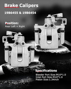 cciyu Rear Left & Right Brake Calipers Assembly w/Bracket 19B6455 19B6454 2011 2012 2013 2014 2015 2016 For Hyundai For Elantra,2013 2014 For Hyundai For Elantra Coupe