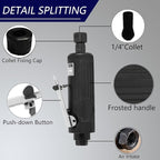 Air Die Grinder 1/4 Inch, 22000 RPM Precision Pneumatic Grinder Tool, Straight Design for Metal Polishing, Grinding, Automotive & Woodworking