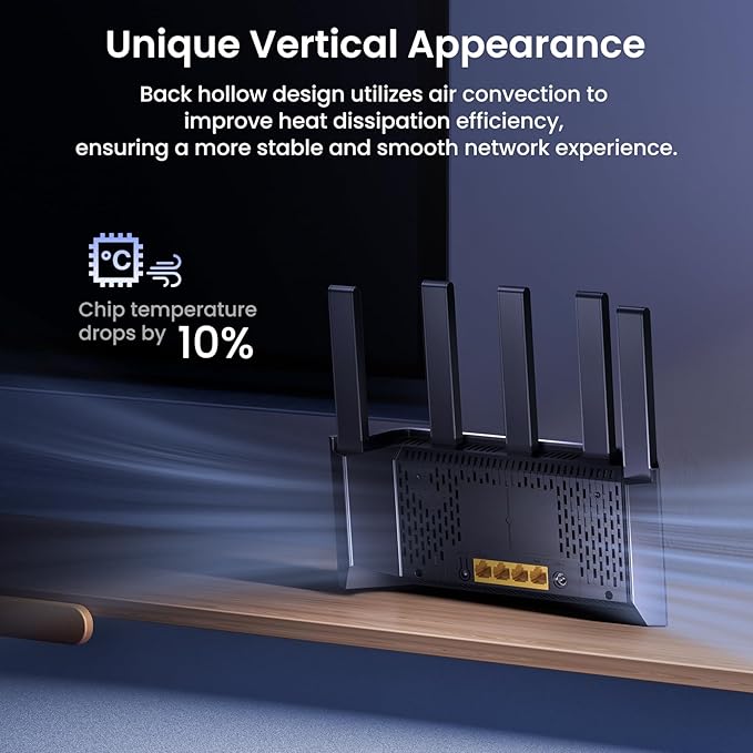 Tenda AX3000 WiFi 6 Router (RX12L Pro) - Dual Band Gigabit Router for Wireless Internet, 4X Gigabit Ethernet Ports, VPN Support, Parental Controls, Easy Setup, Access Point Mode, IPv6 & WPA3