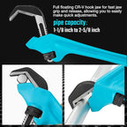 DURATECH 9-1/2 inch Hex Offset Wrench, Hex Pipe Wrench, CR-V Hook Jaw