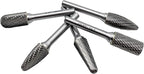 Carbide Burrs Set 5pcs, Double Cut Solid Carbide Rotary Burr Set 1/4" Shank for Die Grinder Drill,Metal Carving, Polishing,Engraving,Drilling by LU&MN