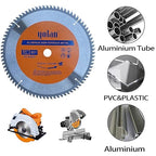 Yolan 8-1/4-Inch 80 Teeth Circular Saw Blade with 5/8-Inch Diamond Knockout Arbor, 8-1/4" Tungsten Carbide Tip for Cutting Aluminum, Non-Ferrous Metal Table Saw Accessories,Polished Miter Saw Blade