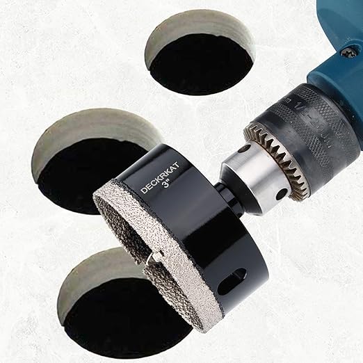 3 inch Diamond Hole-Saw Bits with Pilot Drill Bit -3" Diamond Tipped Tile Hole Saws with Guiding Bit Accurate Drilling for Porcelain Tile Ceramic Pottery Granite Stone Glass Bottles 75mm