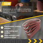 1/4 x 18 Inch Sanding Belt, 10 Pcs 80 Grit Aluminum Oxide Knife Sharpener Belts Work Sharpening for Belt Sander Knife Carving Tool Metal Working