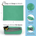 Backpacking Ultralight Quick Dry Microfiber Soft Fast Drying Hand and Face Towel Wash Cloth Camping Yoga Hiking Active Lifestyle Small (Green, Medium)